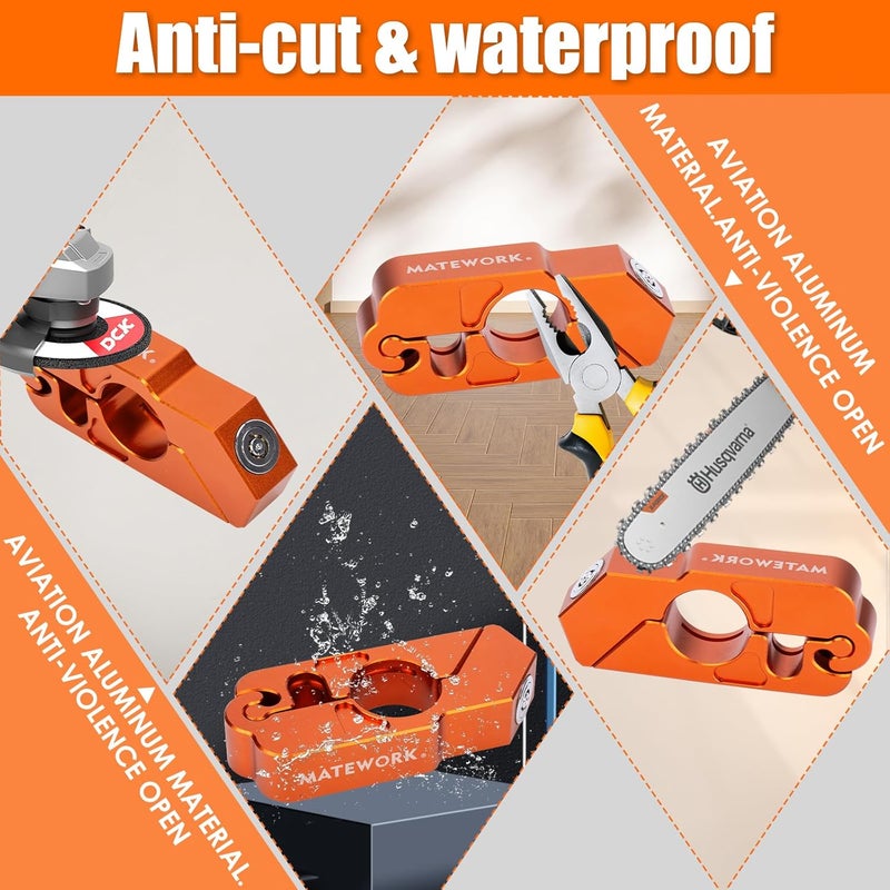 Matework Motorcycle Lock Anti Theft Heavy Duty, Motorcycle Handlebar & Brake Lock with Helmet Lock, Bike Lock, Universal for All Bike Motorcycle Orange - Image 2